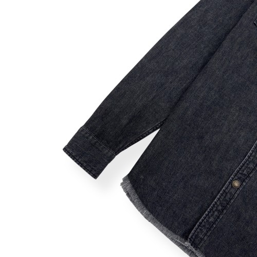 BALMAIN COTTON DENIM SHIRT BLACK / SILVER 39 / M RRP£1200 - Picture 6 of 7