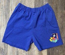 Vtg Disney Originals Mickey Mouse Shorts Blue Women  s Medium Made in USA 80s 90s