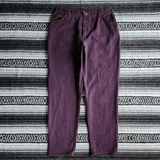 Vtg USA Wrangler Sz 16 32" Waist High Rise Tapered Leg Denim Jeans Purple Wash
