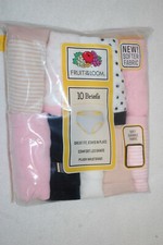 Girls Panties 10 PAIR BRIEFS Pink Beige White Black STRIPES SOLIDS DOTS Size 8