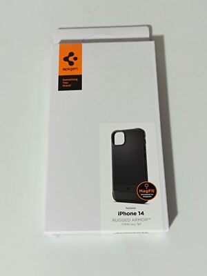 Spigen Schutzhülle Rugged Armor mit MagSafe für iPhone 14 mattes Schwarz