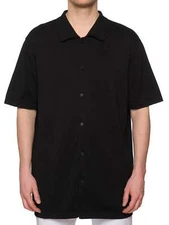 THE ROW "Mael" Black Cotton Oversized Short Sleeve Shirt Size L NEW