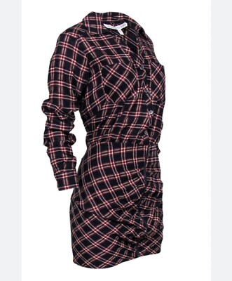 princess polly baby blue dress Veronica Beard Asymmetrical Red Plaid Shirt Dress Size 0
