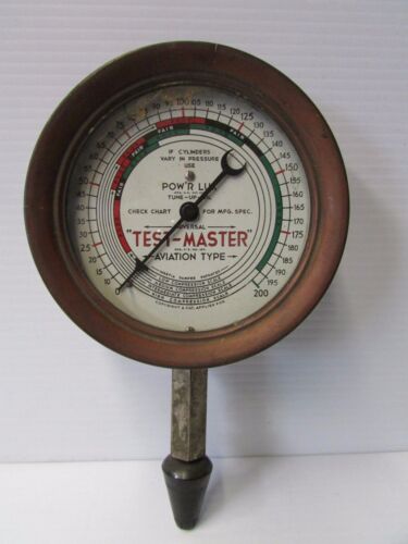 Vintage TEST-MASTER Luftfahrt Typ Kompressionstester - Industrie Steampunk - Bild 1 von 7