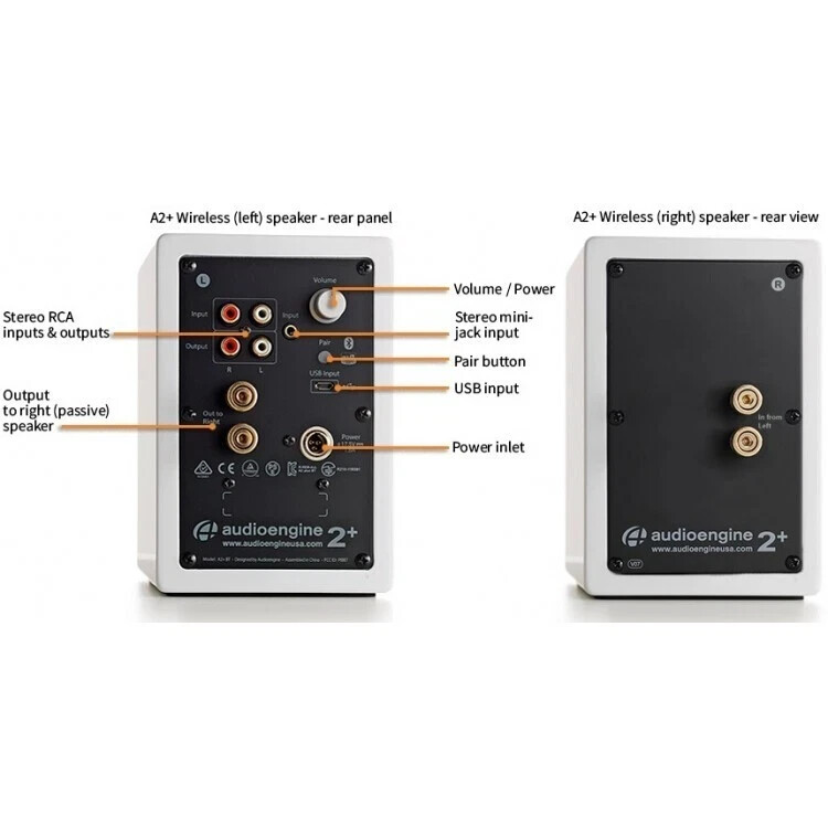 Audioengine A2+ Wireless White Bluetooth Desktop Computer