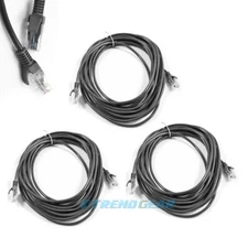 3X 25FT 7.5M CAT5 CAT5E RJ-45 ETHERNET LAN NETWORK PATCH CABLE GREY CORD PC MAC