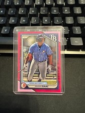 Xavier Isaac 2024 Bowman Prospects #BP-133 Fuchsia Border #’d /299 TB Rays Rc