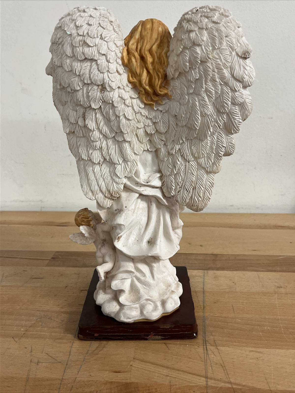 Megans Collection 12” Resin Guardian Angel Holding Lamb Statue Angelic