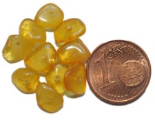 7516 - 10 OSTSEE BERNSTEIN SPLITTER GEBOHRT NATUR KLAR