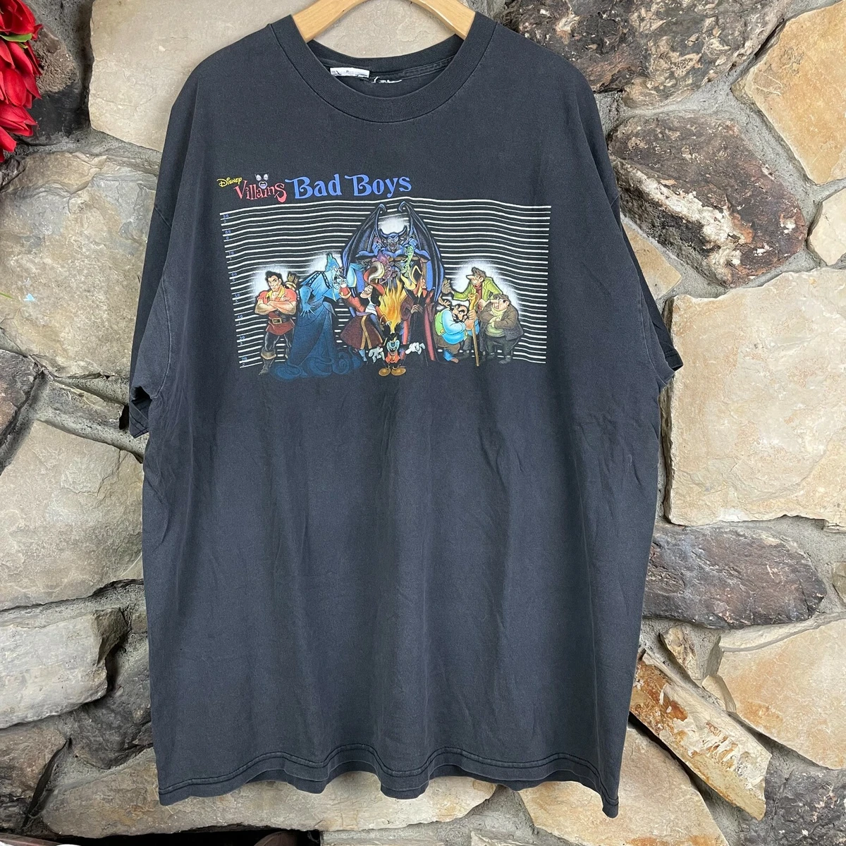 Vintage 90s Disney Villains Bad Boys Lineup T Shirt Size 2XL Runaway Brain
