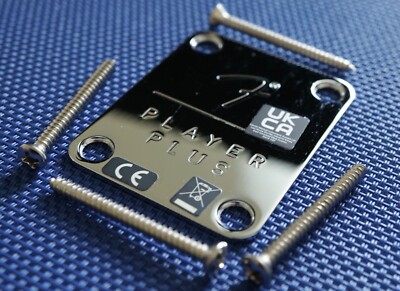 Fender Player Plus Series Telecaster Tele Chrome 4-Bolt ''F'' NECK PLATE + Bolts