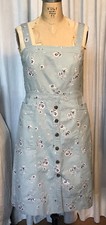 Gap Womens Pale Blue Floral Denim Overall Style Dress Sz 6 NNT