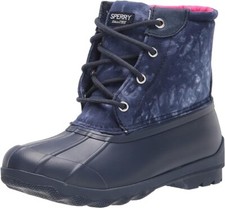 NIB Girls Sperry Port Duck Rain Boots Big Kid Navy Size 5