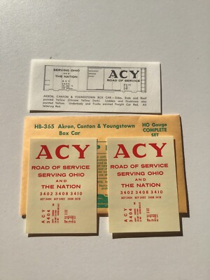 Champ Decals HO Scale HB-365: Akron, Canton & Youngstown ACY Box Car H-3