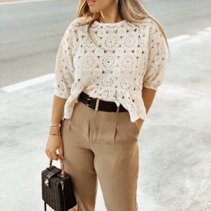 zara sweater with puff sleeves