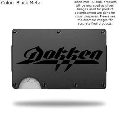 Custom DOKKEN Laser Engraved Wallet - Pick A Wallet Color