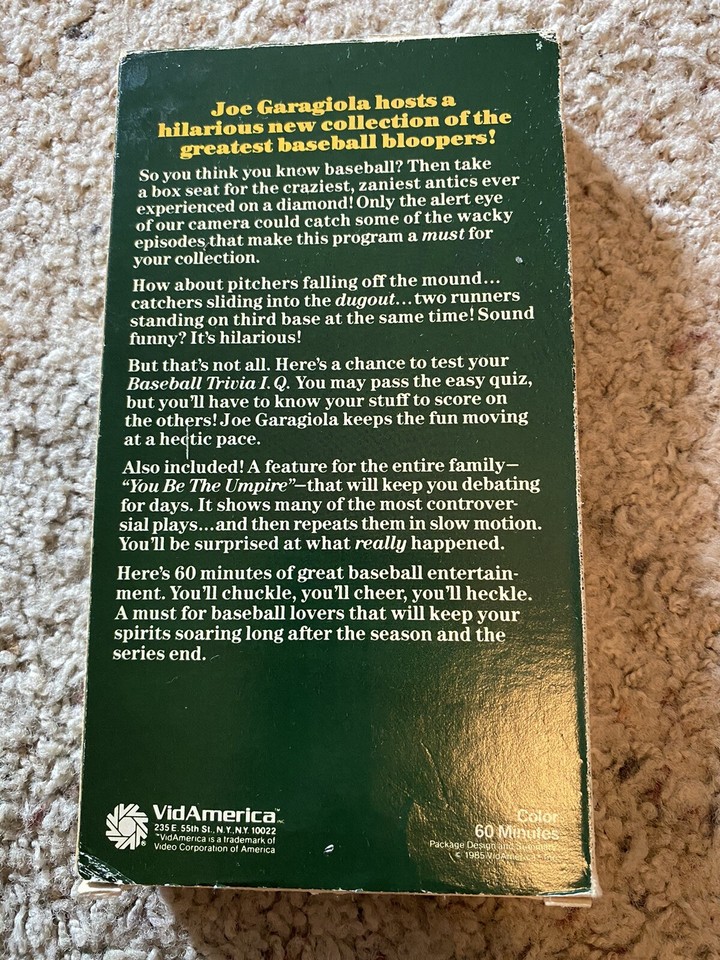 Baseball Fun And Games Collection Of Baseball Bloopers VHS Format eBay