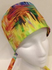 Very Colorful Print Medical Scrub Cap Surgery Chef Dental Veterinarian Chemo Hat
