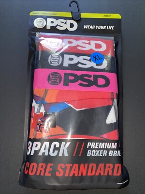 PSD Core Standard Premium Boxer Briefs Pink Warface 3 Pack Size  Extra Large
