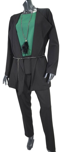 LISA KOTT Completo Tre Pezzi Pantalone donna Curvy Style 29009LK Nero  Taglia XXL | eBay