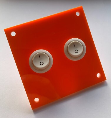 12V / 24V LED Doppel Weiß Lichtschalter Camper Van Wohnmobil Boot (Orange)