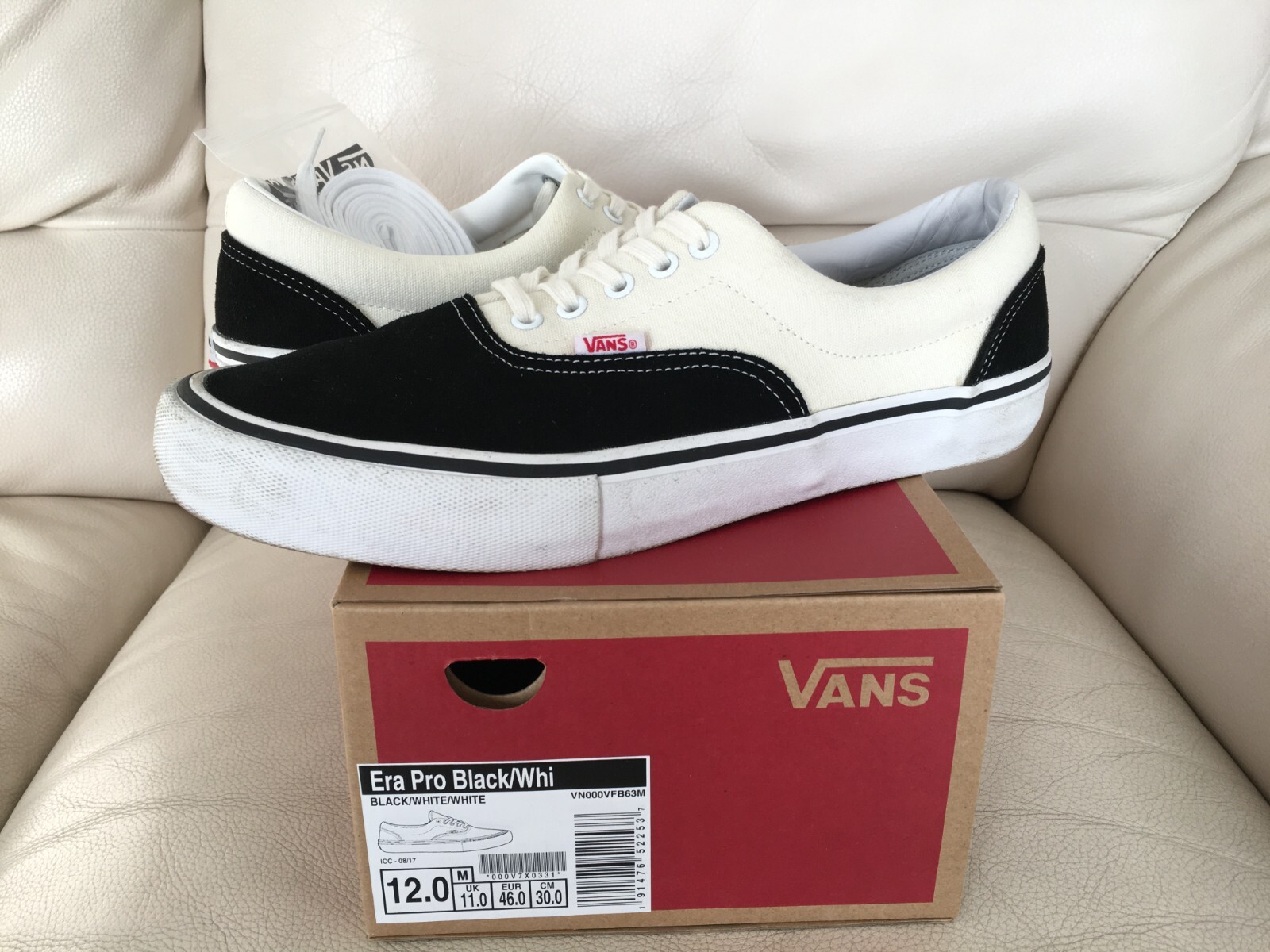 VANS ERA PRO black/white/white 12 US - 11 UK - 46 EU | eBay
