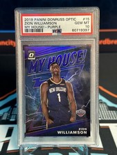 2019 Donruss Optic Zion Williamson My House Purple PSA 10 Rookie New Orleans