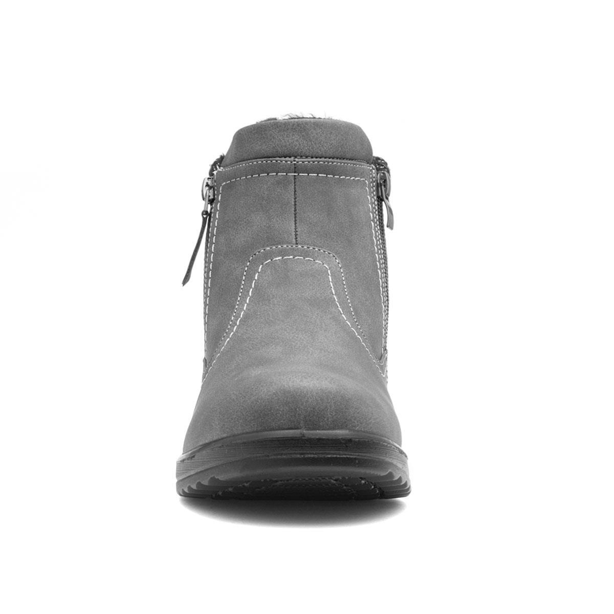 Softlites Womens Boots Grey Ladies Zip Up Knitted Collar Jess shoezone