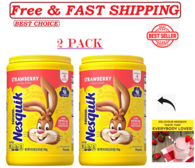 2 PACK - Nesquik Strawberry Powder Drink Mix 41.9 oz.