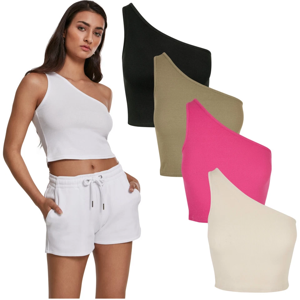Urban Classics Femmes Haut Cropped Asymétrique T-Shirt Sport D'Été - Photo 1/1