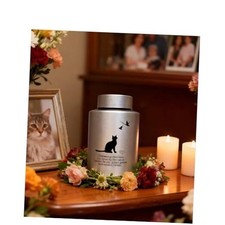 Pet Cremation Urns for Cats Ashes, Up to 60 lbs Cat Medium Gray-cat Memory