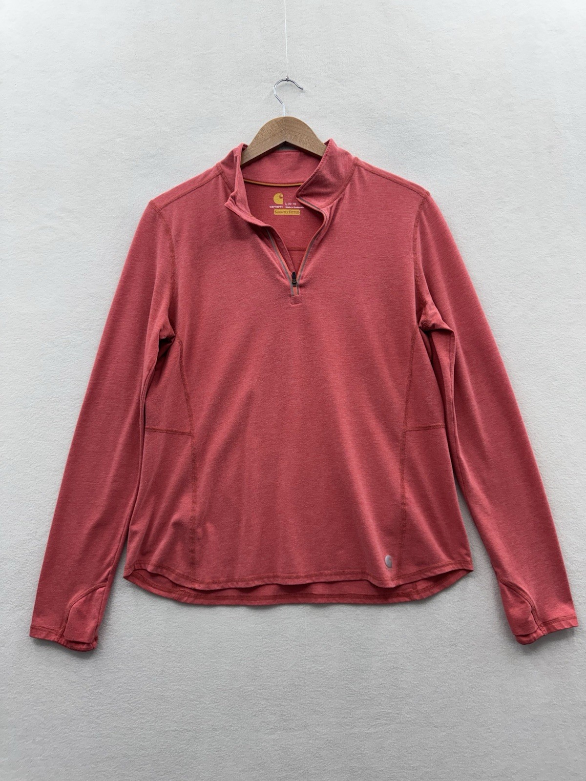 Carhartt Force Women's Large Orange 1/4 Zip Pullover Long Sleeve Top