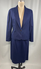 Vintage Skirt Suit SIZE 12/ 14 PETITE LARGE navy blue PENDLETON WOOL 70s 80s