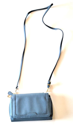 Bueno Crossbody Bag Blue Faux Leather Adj/Shoulder Strap Purse Wallet Zipper Snp