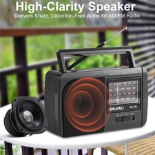 AM FM Radio Portable Plug in Wall or AA Battery Operated for Home/Outdoor...