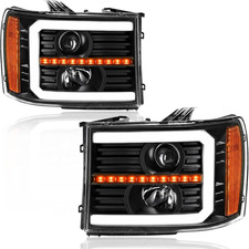 2007-13 GMC Sierra 1500 2500HD 3500HD LED DRL Headlights Compatible Replacement