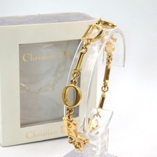 Authentic Christian Dior logo bracelet metal[Used]