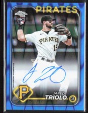 2024 Topps Chrome Jared Triolo Blue RayWave Refractor Auto Rookie /150 #RA-JTR