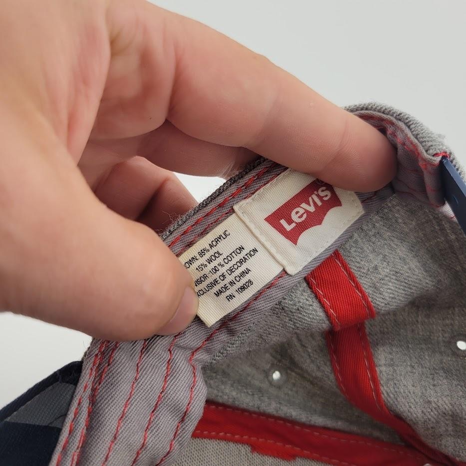 Levis Hat Cap Snap Back Gray Blue Embroidered Woo… - image 6