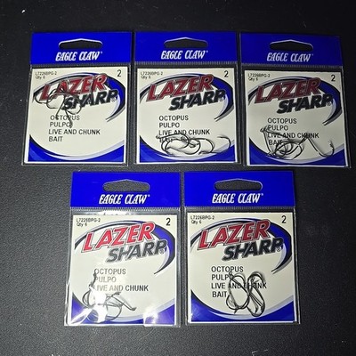 Octopus Hooks-Lazer Sharp Platinum Black L7226BPG-2 Lot Of 5