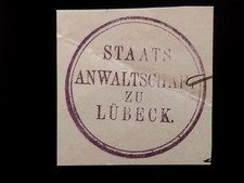 Siegelmarke STAATS - ANWALTSCHAFT zu LÜBECK