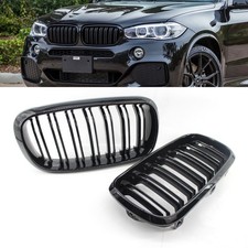 2x Nieren K�hlergrill Gl�nz Schwarz Doppellatte f�r BMW X5 F15 F85 X6 F16 F86