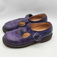 Vintage 90s Y2K Rare Purple Leather Dr. Martens Mary Jane Shoes UK 6 Womens 8