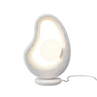Tischlampe Glas Beton Weiß Schlafzimmer Wohnzimmer 38 Cm G9 Nachttisch Leuchte