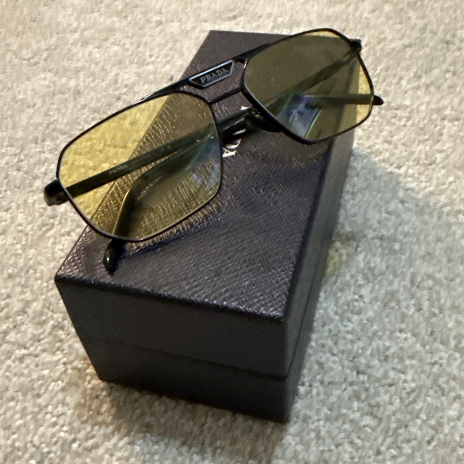 PRADA Men's Rectangular Black Metal Frame  Prada … - image 6