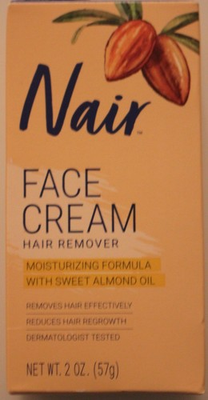 #ad Nair Face Cream Hair Remover 2 oz Moisturizing Sweet Almond Oil Upper Lip Cheeks $10.09