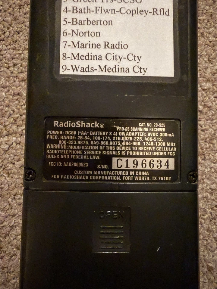 Radio Shack Model 20-525 PRO-95 Dual Trunking Handheld Scanner 1000 Channels - Image 3 of 4