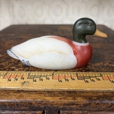 Fenton Glass Mallard Duck Hand Painted C Smith 5"