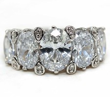 3CT Treated White Sapphire 925 Solid Sterling Silver Ring Jewelry Sz 7,8,9 MB2