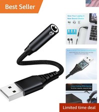 USB to 3.5mm Jack Audio Adapter,External Sound Card USB-A to Audio Jack Adapt...